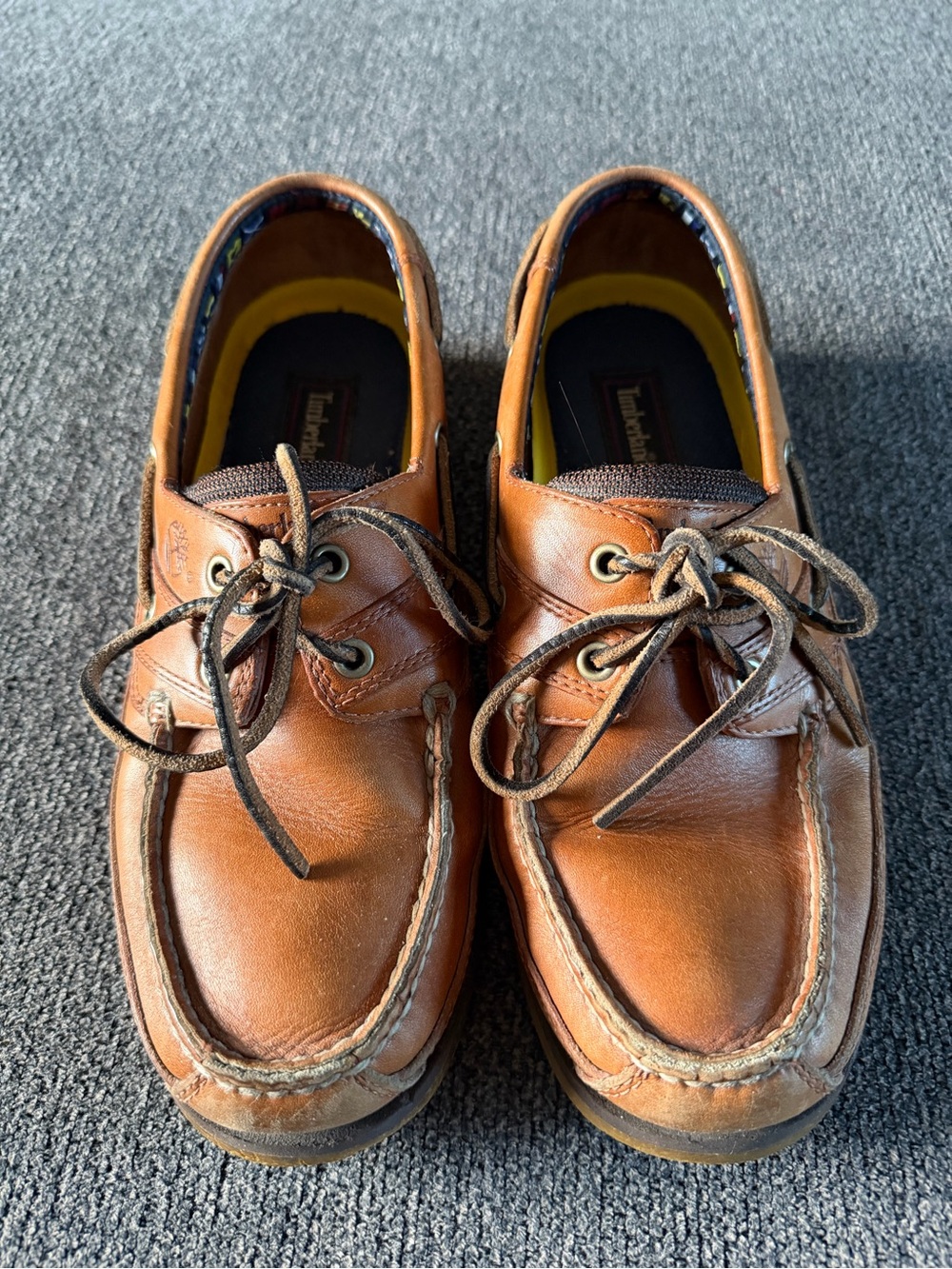 Timberland Brown Leather Boat Shoes with Moc Toe